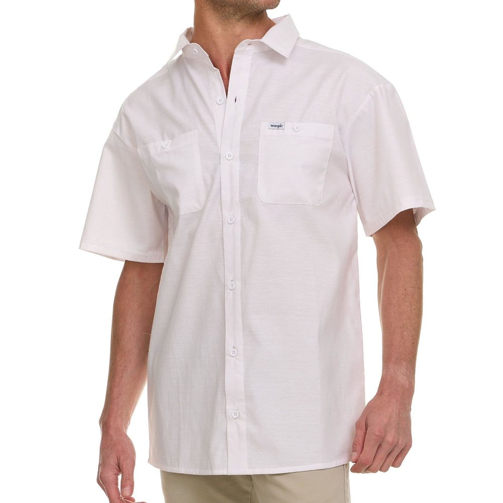 NEW Wrangler Button Up Shirts for Men Big and Tall - Chambray Woven Short Sleeve
